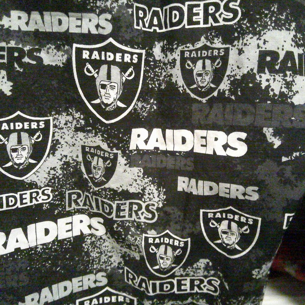 Unisex Large Raiders Elastic Waist Pants-Handmade-Unique!